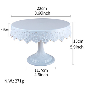 Stile europeo bianco di alta qualità in plastica con bordo in pizzo Retro giradischi per festa di nozze vassoio da portata Dessert - Product Image 5