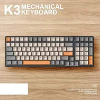Grosir gratis Wolf K3 100 tombol nirkabel Hotswap RGB Gaming Keyboard Mekanikal