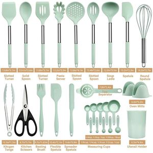 Ensemble de 28 ustensiles de cuisine en silicone, outils de cuisine, batterie de cuisine, ensemble d'ustensiles de cuisson en silicone - Product Image 6