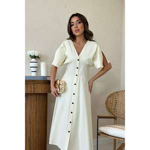 เดรสทรงเอไลน์แบบเปิดหลัง ดีไซน์หรูหรา คอวีลึก เอวเข้ารูป ผ้าทอเนื้อดี เหมาะสำหรับงานปาร์ตี้และใส่ลำลอง สวมใส่สบาย ระบายอากาศได้ดี - Product Image 3