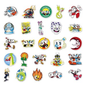 50 Uds juego creativo dibujos animados Graffiti impermeable decorativo cuaderno equipaje coche pegatina animada <span class=keywords><strong>Cuphead</strong></span> pegatina personalizada - Product Image 4