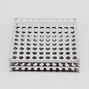 ชั้นวางหลอดทดลองสแตนเลส Hui En 60 รู อุปกรณ์ห้องปฏิบัติการสำหรับหลอดแก้ว - Product Image 1