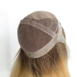 วิกผมแท้แบบเรียบของมนุษย์เส้นผมฐานลูกไม้ด้านหน้าทำจากผ้าไหม - Product Image 3