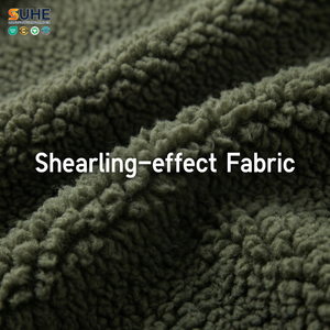 Chaqueta de Forro Polar Sherpa Vintage SUHE, Chaqueta de Invierno Cálida con Cierre Completo y Cuello Alto, Forro de Algodón Suave con Textura de Osito de Peluche - Product Image 6