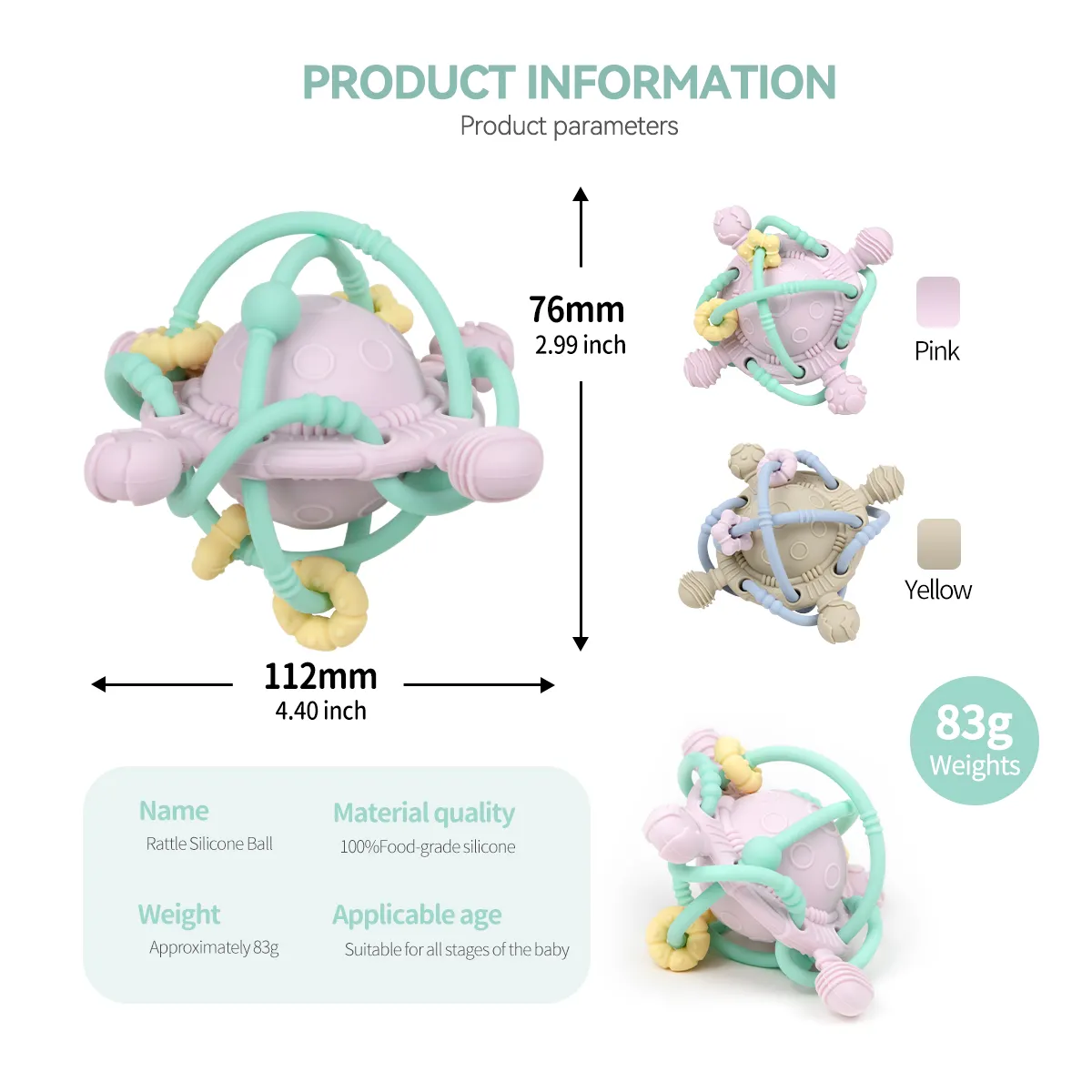 Montessori set hadiah bayi baru lahir, mainan gigi bayi 0 hingga 12 bulan li-on sensor fidget autism untuk produk bayi