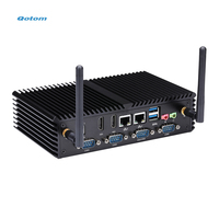 Mini PC Industrial Sin Ventilador Qotom con Procesador Intel Core I5 de Doble Núcleo, 32 GB de RAM DDR3, SSD NVMe Integrado, LAN Dual, 6 Puertos COM