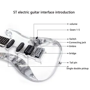 Guitarra elétrica personalizada de alta qualidade com 6 fios de cristais brilhantes, nova guitarra elétrica personalizada de alta qualidade, 2024