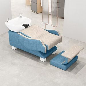 Sillón de Barbería Moderno de Cerámica Resistente con Lavabo para Uso en Salón - Product Image 1