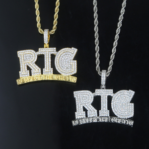Collar con Colgante de Letras 'Respect <span class=keywords><strong>the</strong></span> <span class=keywords><strong>Ghetto</strong></span>' Estilo Hip Hop con Circonitas Cúbicas para Hombre y Mujer, Joyería Gótica con Cadena Larga - Product Image 6