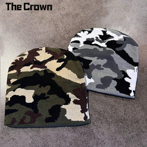 Bonnet en tricot camouflage personnalisé de haute qualité, tricot fin, chaud pour l'hiver, décontracté, minimaliste, unisexe, style Woodland - Product Image 2