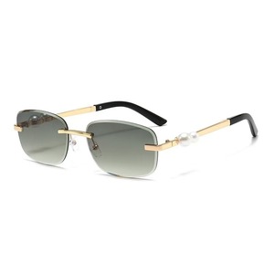 Lunettes de soleil classiques <span class=keywords><strong>Crti</strong></span> Gold, lunettes de marque, lunettes de soleil de luxe, lunettes de soleil de créateur, lunettes en métal sans monture, lunettes anti-UV - Product Image 4