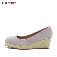 Nouvelles espadrilles compensées pour femmes, automne, semelle souple, confortables, à semelle épaisse de 6 cm, grandes tailles.
