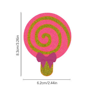 แผ่นปิดจุกนมแบบใช้แล้วทิ้ง ดีไซน์รูปอมยิ้ม ประดับกลิตเตอร์ สไตล์หวานซ่อนเปรี้ยว สำหรับตกแต่งชุดแฟนซี งานปาร์ตี้ และสวมใส่ในชีวิตประจำวัน - Product Image 4