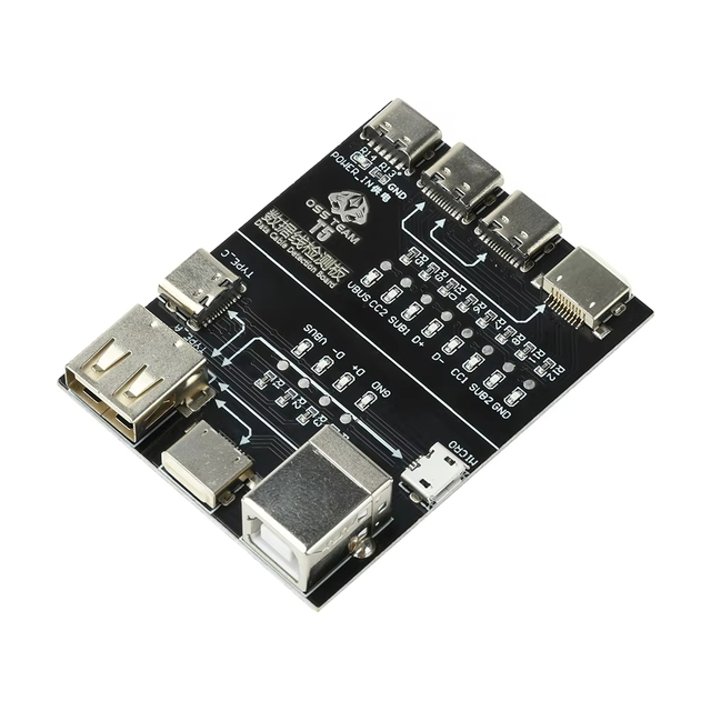 T5 USB Cable Tester Board Portable Multi-Function Interface Testing Module Rapid Anomaly Detector for Type-C Micro USB Cables