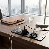 Panneau de prise de courant encastré intégré aux meubles avec ports USB pour bureau, îlot de cuisine, armoire et chambre d'hôtel