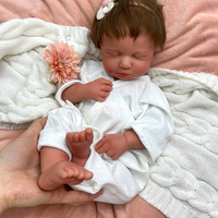 Poupée Reborn Faite Main en Silicone Platine 20 Pouces LouLou Nouveau-né Endormi Corps Pondéré Veines Visibles Art