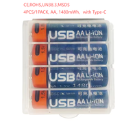 Batería Recargable OEM Tipo-C USB, Celdas de Iones de Litio de 1.5V, 666mWh, 1480mwh, 2400mwh, 2775mwh, 3330mwh, Pila 1.5v Aa Aaa