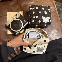 Organisateur de bijoux de style coréen à pois, sac de rangement portable de grande capacité, fermeture à glissière, petite taille, tridimensionnel