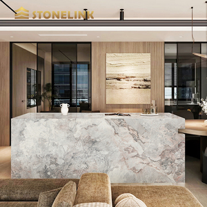 Sıcak satış kamboçya doğal beyaz taş mermer plakalar cilalı Milan pembe döşeme mermer Modern açık mutfak tezgahı için - Product Image 4