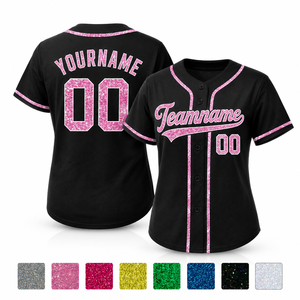 Haut de sport scintillant pour femme, personnalisable avec nom et numéro, tenue de supporter à sequins, mode boutique pour le jour du match, vente en gros - Product Image 1