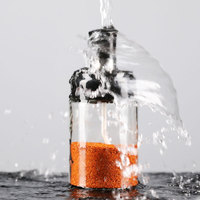 Pot à épices en verre transparent de qualité supérieure avec cuillère doseuse intégrée pour sel, poivre, herbes et assaisonnements – Rangement de cuisine