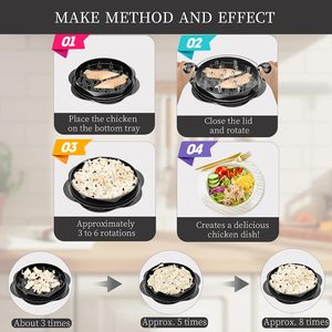 Herramienta para Desmenuzar Pollo, Libre de BPA, Mango Ergonómico, Base Antideslizante, Máquina Desmenuzadora de Carne para Pollo, Cerdo y Res - Product Image 2