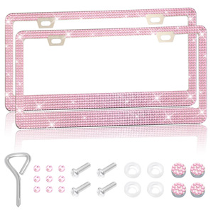 Marco para Matrícula con Incrustaciones de Diamantes de Imitación, Marco para Matrícula de Automóvil, Marco para Matrícula Estándar Estadounidense, Marcos para Matrícula Personalizados - Product Image 6