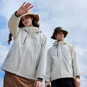 Veste de pluie d'extérieur unisexe trois en un coupe-vent imperméable respirante pour la randonnée, l'alpinisme, le camping et la course à pied - Product Image 5