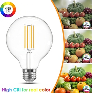 B22 AC 110V 2700K Soft Warm White Edison LED Filament <strong>Bulb</strong> B12 Glass Globe Residential Use 4W-12W Dimmable <strong>Remote</strong> <strong>Control</strong> CRI 80 - Product Image 6