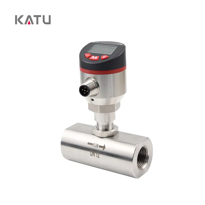 KATU marka fabrika kaynağı renkli dijital ekran su yağı için yüksek kalite FM120 türbin akış ölçer