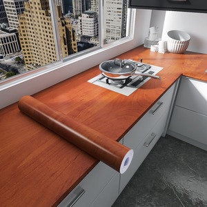 Papier peint autocollant en PVC à effet bois, épaisseur 0,1 mm, auto-adhésif, imperméable, pour meubles, portes d'armoires, surfaces de table - Product Image 4