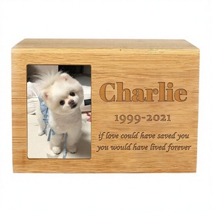 Custom Wooden Dog Pet Cremation Urn Rectangle Photo <b>Box</b> <b>Memorial</b> For Dogs With Engraved Name And Dates - Product Image 4