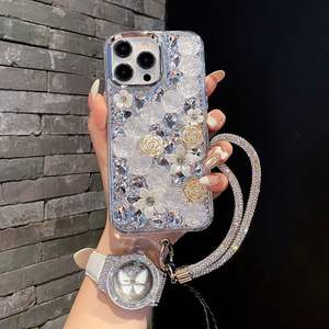 Funda de Teléfono de Lujo con Pedrería Completa y Diseño de Pulsera con Flor de Rosa 3D para <span class=keywords><strong>Honor</strong></span> 300 Huawei P70 Mate 60 - Product Image 3