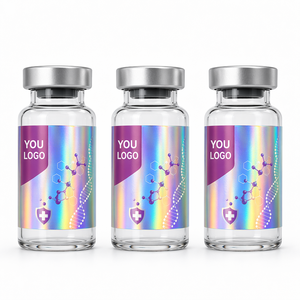 Rainbow Holographic Peptide Glass Vial <b>Labels</b> Custom Printed Self Adhesive Stickers For Lab Storage - Product Image 4