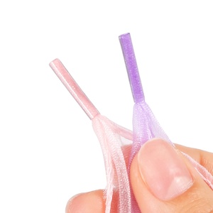 Tali Sepatu Rajut Datar Kustom, Pita Satin, Tali Sepatu Wanita untuk Sepatu Olahraga dan Kasual, Laris Terbuat dari Poliester - Product Image 2