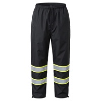 Pantalon de pluie réfléchissant haute visibilité pour partenaire transfrontalier HV98T en tissu Oxford imperméable avec logo, stock disponible à Suzhou