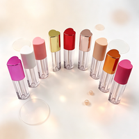 Échantillon gratuit 5ml en forme de coeur rose blanc jaune rose mignon vide en plastique unique Lipgloss conteneurs tube avec brosse