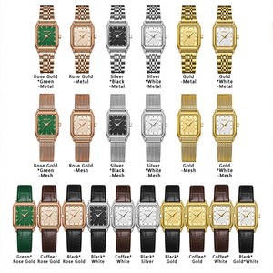 Sanda 1121 Rectangle Quartz <b>Watch</b> Stainless Steel Case Leather Strap Analog Dial Roman Numeral Unisex Elegant Fashion Wristwatch - Product Image 2