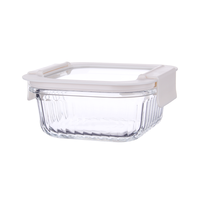 Contenants de stockage alimentaire en verre borosilicate de haute qualité avec couvercles en verre, design carré, pour la conservation au micro-ondes