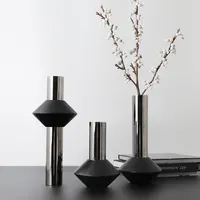 Yeni stil metal vazo paslanmaz çelik metal çiçek vazo reçine masaüstü masa dekorasyon vazo ev