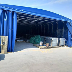 Carpa retráctil grande de PVC para cochera, marco de acero/metal, almacenamiento logístico al aire libre, refugio logístico móvil deslizante, garaje para <span class=keywords><strong>PC</strong></span> - Product Image 3
