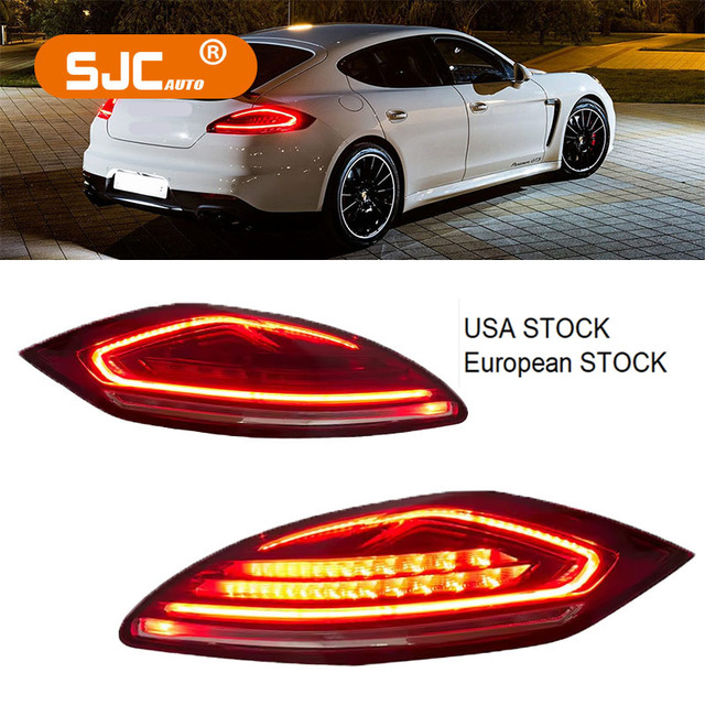 SJC Auto Car Lighting Systems LED Tail Lights for Porsche Panamera 2010-2013 Turn Signal Rear Lights Car DRL Brake Tail