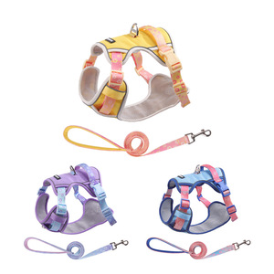 <b>Pet</b> <b>Harness</b> With Leash Adjustable Breathable Polyester For Small Medium Large Dogs Fruit Pattern Buckle Closure - Product Image 5