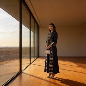 Vestido Abaya Elegante de Poliéster con Diseño de Patchwork de Lujo Personalizado OEM ODM para Mujeres Musulmanas, Proveedor Mayorista - Product Image 2