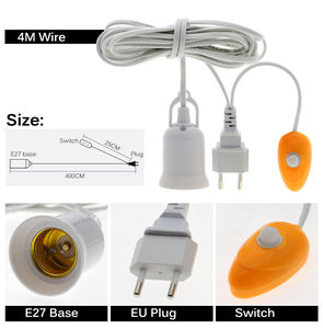 Portalámparas <span class=keywords><strong>E27</strong></span> con Cable de Alimentación, Interruptor de Botón Independiente, <span class=keywords><strong>Enchufe</strong></span> Europeo y Portalámparas de 220v con Rosca para Bombilla de Cultivo - Product Image 4