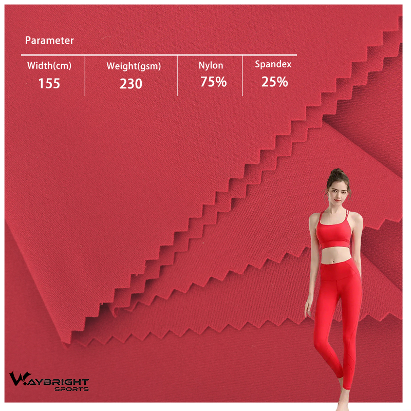 Free Sample 230g Nylon 75% Spandex 25% Four-way Stretch Quick-Dry Lightweight Knitted Fabric Sports Yoga Underwear Swimwear