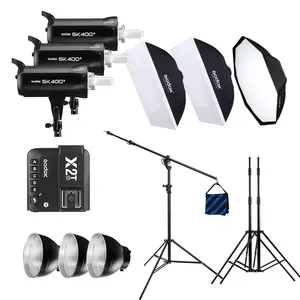 Godox SK400IIx3フラッシュキット400Ws2.4Gボーエンズマウントストロボフラッシュキット (カメラフラッシュライト用)