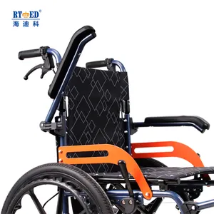 Fauteuil roulant pliable Non électrique haut de gamme, en alliage d'aluminium, pliable Non électrique, fabriqué en chine