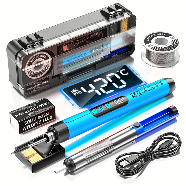 Rechargeable Soldering Iron Tool Kit Portable Cordless Adjustable Temperature Soldering Pen