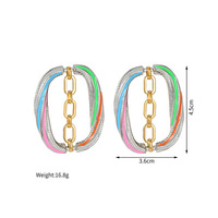 Boucles d'oreilles tendance en acier inoxydable, texture torsadée, géométriques, colorées, populaires, de bonne qualité, bijoux TGES9079